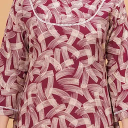 DRESSAR Abstract Printed Round Neck Straight Kurta image 4