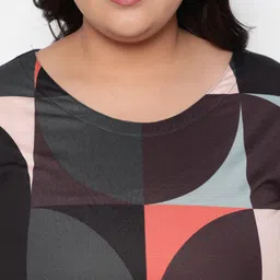 Amydus Plus Size Geometric Printed Kurta image 2