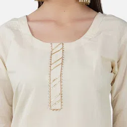 BCZ Style Floral Embroidered Pure Cotton Kurta with Sharara & Dupatta image 2