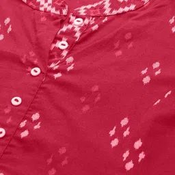 KALINI Plus Size Geometric Printed Mandarin Collar Cotton Anarkali Kurta image 3