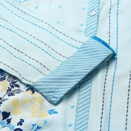 Aurelia Women Blue Geometric Print Viscose Straight Kurta image 2