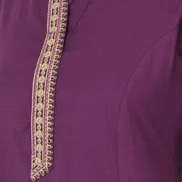 Span Mandarin Collar Thread Work Anarkali Kurta image 2