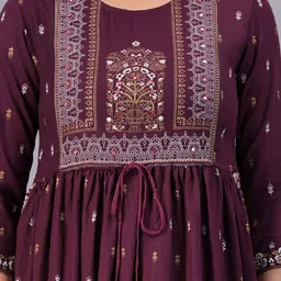 SGRF Ethnic Motifs Printed Pleated Straight Maternity Kurta image 2