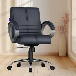 cratvz Sturdy Ergonomic Chair with 3 Years Warranty, Home Desk Office Chair Leatherette Study Arm Chair-picture-14
