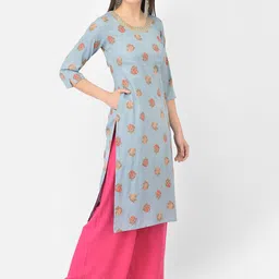 Span Floral Printed Straight Kurta image 3