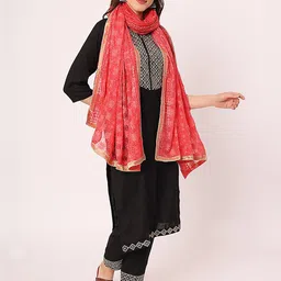 Moda Chales Ethnic Motifs Embroidered Phulkari Dupatta image 3