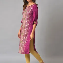 AURELIA Ethnic Motifs Printed Bell Sleeves Kurta image 3