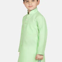 SG YUVRAJ Boys Sea Green Thread Work Kurta image 3