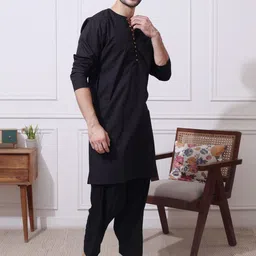 MIDAV Mandarin Collar Cotton Straight Kurta image 4