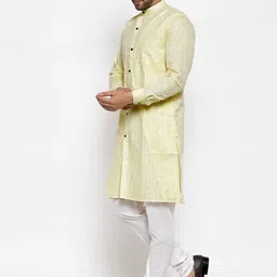 KLOTTHE Men Yellow Solid Kurta image 5