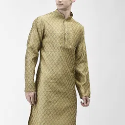 SG LEMAN Ethnic Motifs Woven Designed Thread Work Straight Jacquard Kurta image 4