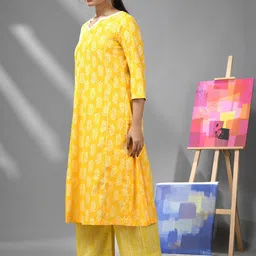 Charukriti Ethnic Motifs Printed Cotton A-Line Kurta image 2