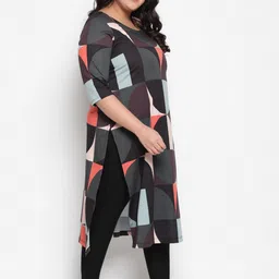 Amydus Plus Size Geometric Printed Kurta image 3