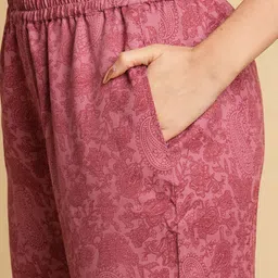 gosriki KALINI Floral Printed V-Neck Angrakha Anarkali Kurta With Trousers & Dupatta image 3