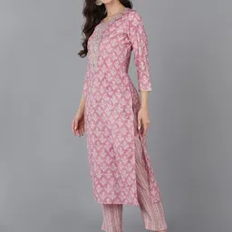 KALINI Embroidered Yoke Design Printed Straight Kurta image 2