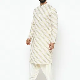 KISAH Men Cream-Coloured Cotton Kurta image 3