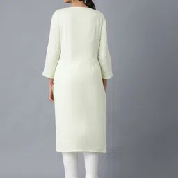 W Women Yellow Solid Kurta image 4