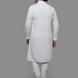 MAAHI FABS Geometric Embroidered Sequinned Cotton Kurta image 5