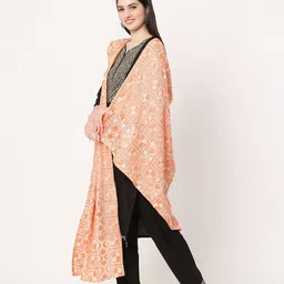 Moda Chales Ethnic Motifs Embroidered Chiffon Dupatta With Phulkari image 4