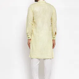 KLOTTHE Men Yellow Solid Kurta image 4