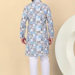 KRAFT INDIA Men Printed Thread Work Kurta image 4