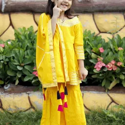 BAESD Girls A-Line Georgette Kurta With Sharara & Dupatta image 2