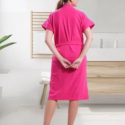 lacylook Pink Free Size Bath Robe image 2