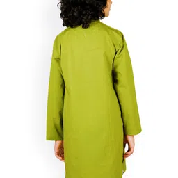 Sethukrishna Boys Green Solid Kurta image 4
