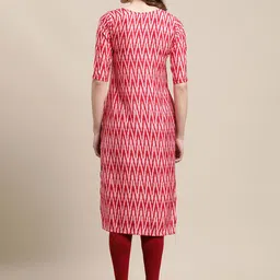 7threads KALINI Women Pack Of 2 Red & Purple Geometric Crepe Kurta image 5