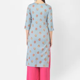 Span Floral Printed Straight Kurta image 5