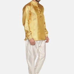 Sethukrishna Men Gold-Toned Printed Kurta image 5