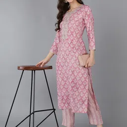 KALINI Embroidered Yoke Design Printed Straight Kurta image 4