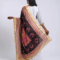 TEEJH Ethnic Motifs Printed Mirror Work Dupatta image 4