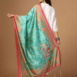 Kaizen TEXO FAB Ethnic Motifs Printed Silk Dupatta image 4