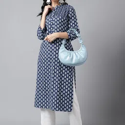 Neemiya Ethnic Motifs Printed Pure Cotton Kurta image 3