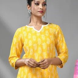 Charukriti Ethnic Motifs Printed Cotton A-Line Kurta image 3