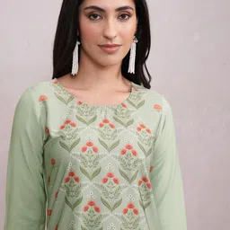 KETCH Women Ethnic Motifs Embroidered Flared Sleeves Sequinned Kurta image 1