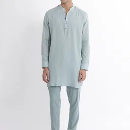 RARE RABBIT Men Ethnic Regular Fit Mandarin Cotton Kurta image 3