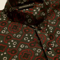 JAVINISHKA Ethnic Motifs Printed Mandarin Collar Pure Cotton Kurta image 2