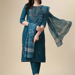 Berrylicious Ethnic Motifs Embroidered Sequins Kurta With Trousers & Dupatta image 1