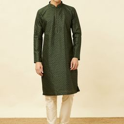 Manyavar Ethnic Motifs Embroidered Sequinned Straight Kurta With Pyjamas-picture-27