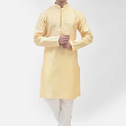 SG LEMAN Ethnic Motifs Woven Design Mandarin Collar Kurta with Pyjamas-image-97