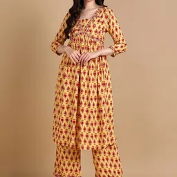 KALINI Floral Printed Empire A-Line Kurta With Palazzos-picture-19