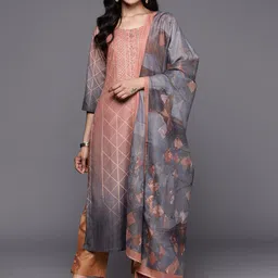 Libas Women Printed Regular Sequinned Kurta with Trousers & With Dupatta-picture-14