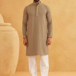 SOJANYA Floral Embroidered Mandarin Collar Thread Work Pure Cotton Kurta with Churidar-picture-23