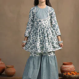 FASHION DREAM Girls Printed Regular Kurta with Sharara-picture-44
