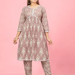 BAESD Girls Ethnic Motifs Printed Empire Pure Cotton Kurta With Trousers-picture-36