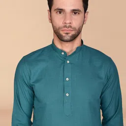 PRINTCULTR Mandarin Collar Pure Cotton Kurta with Trouser image 2