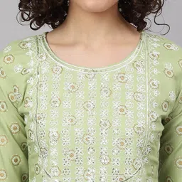 KALINI Women Ethnic Motifs Panelled Thread Work Kurta with Trousers & Dupatta image 4