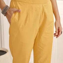 Anouk Green Floral Printed Pure Cotton Anarkali Kurta With Trousers & Dupatta image 2